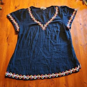 Savannahs Jane gauze/cotton embroidered women/Juniors top, size Small